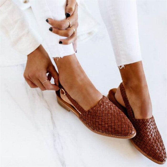 Tavira Woven Faux Leather Flats