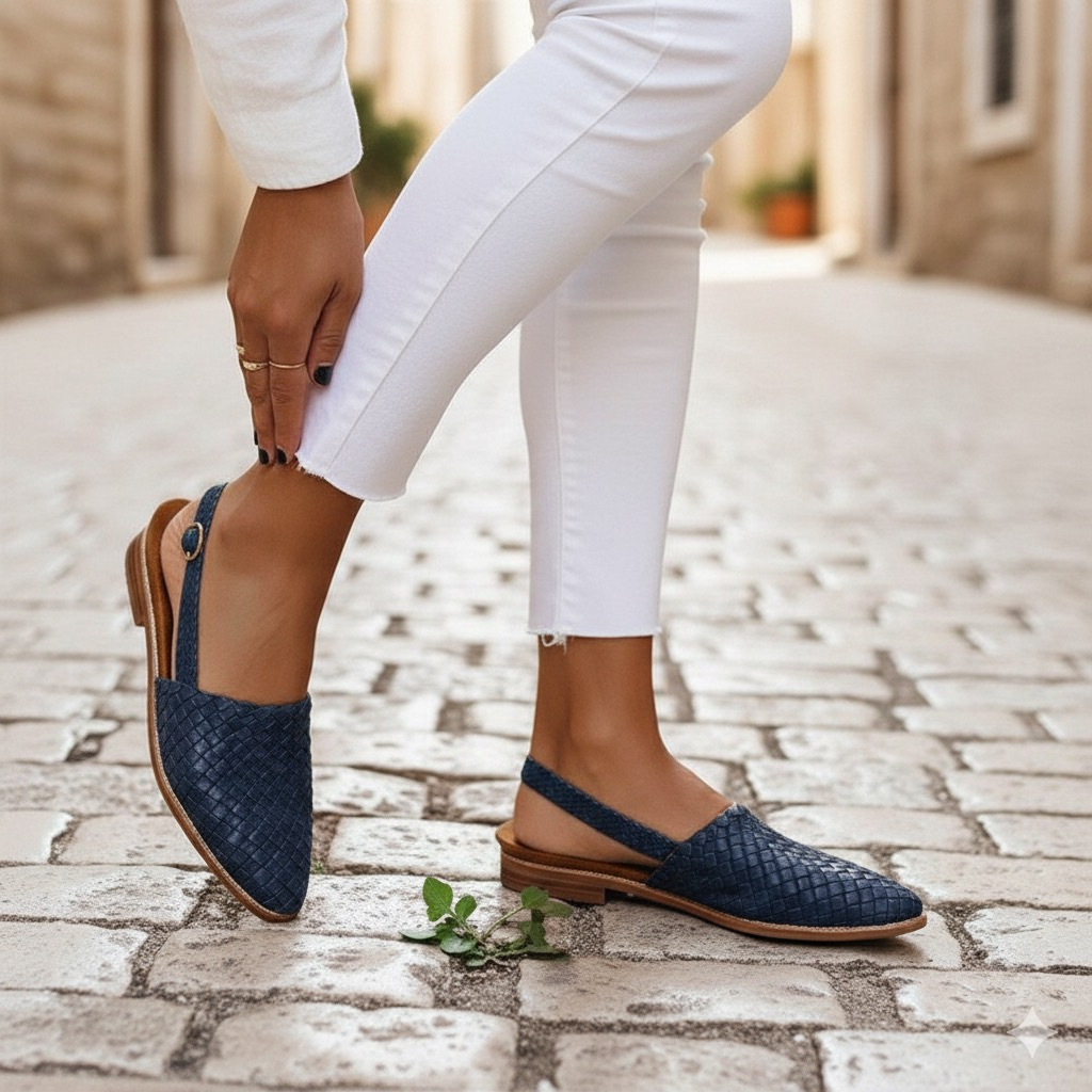 Tavira Woven Faux Leather Flats