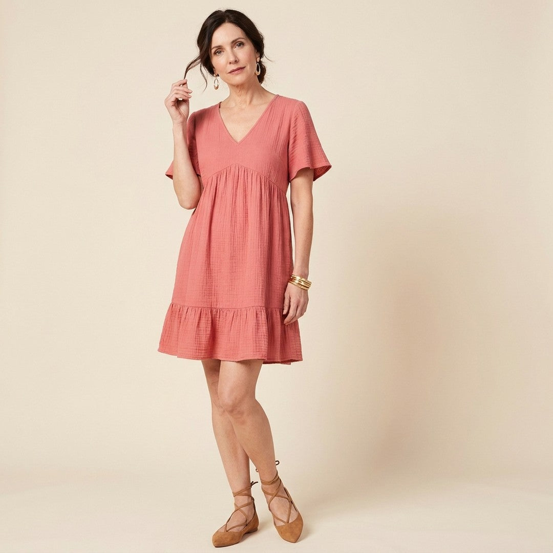 Nina | Stylish V-Neck Short Sleeve Summer Dress