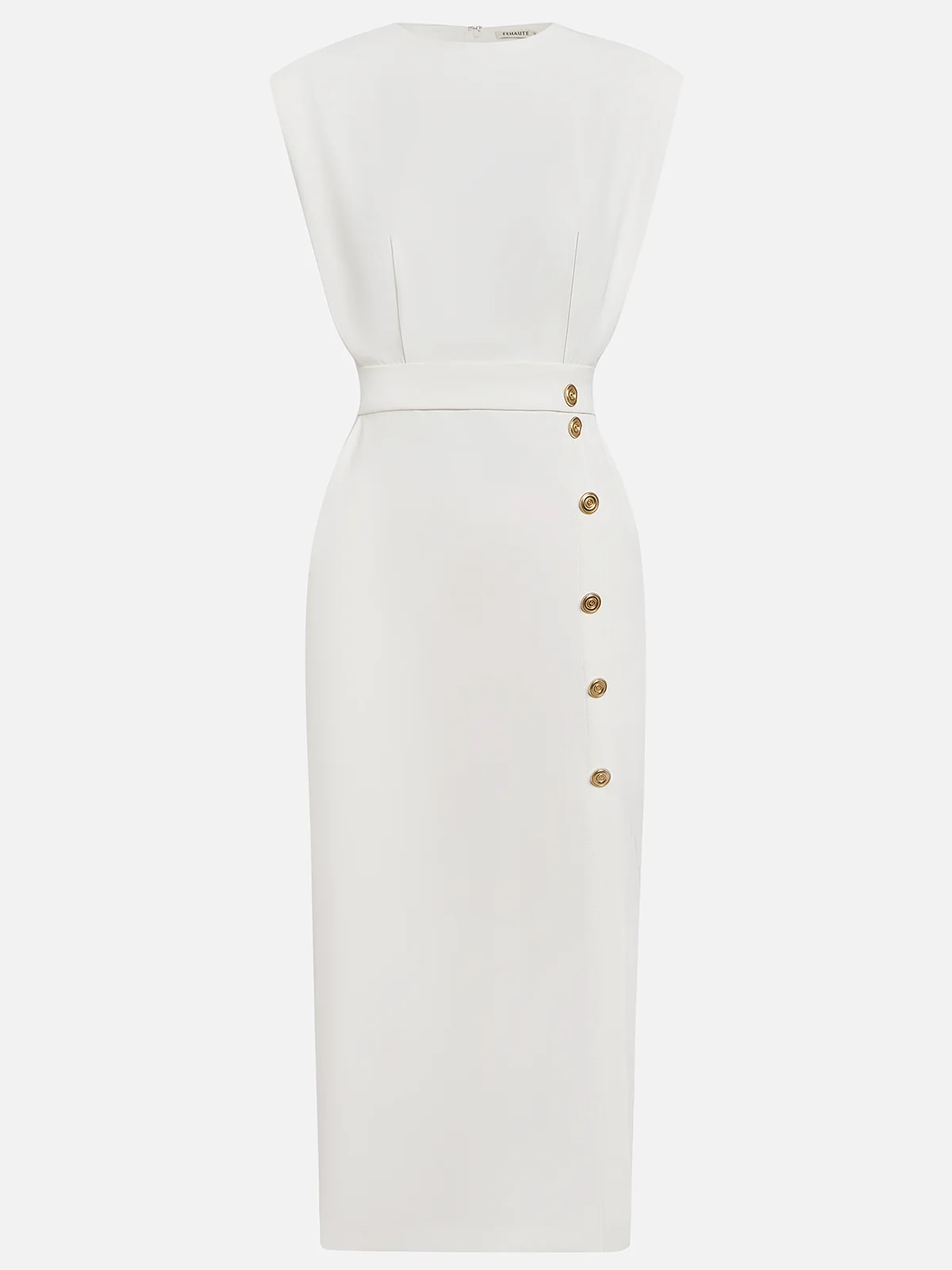 Clarissa | Women's Elegant Button-Front Sleeveless Midi Dress