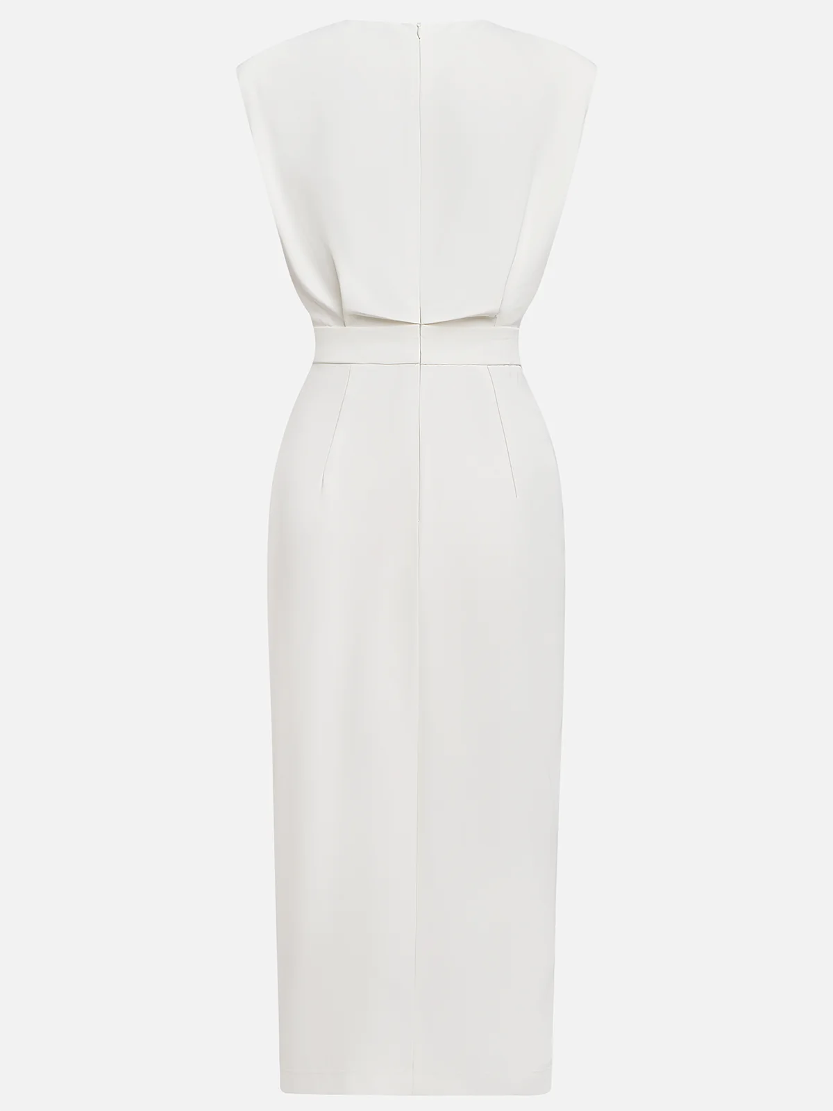 Clarissa | Women's Elegant Button-Front Sleeveless Midi Dress