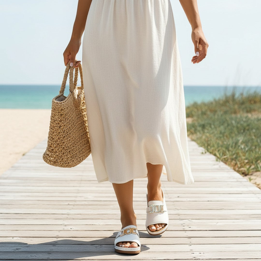 Adèle | Women's Wedge Heel Sandal With Stretch Straps