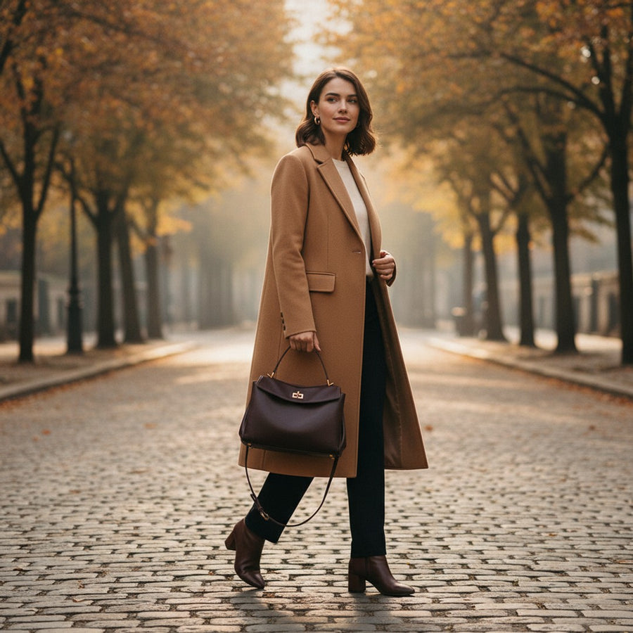Camille | Women's Soft Leather Handbag with Top Handle
