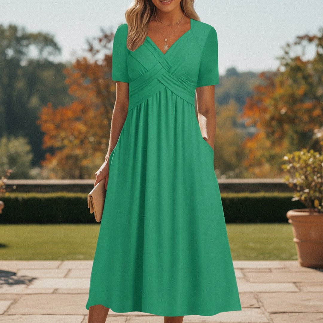 Camille | Women's Elegant Midi Dress with Tummy Control