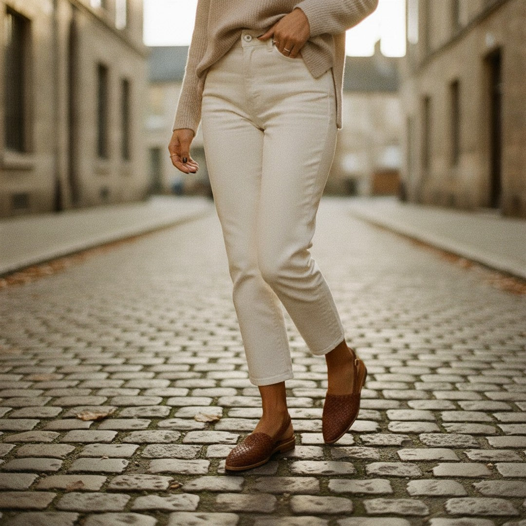 Adéline | Women's Woven Slip-On Flats with Cushioned Insole
