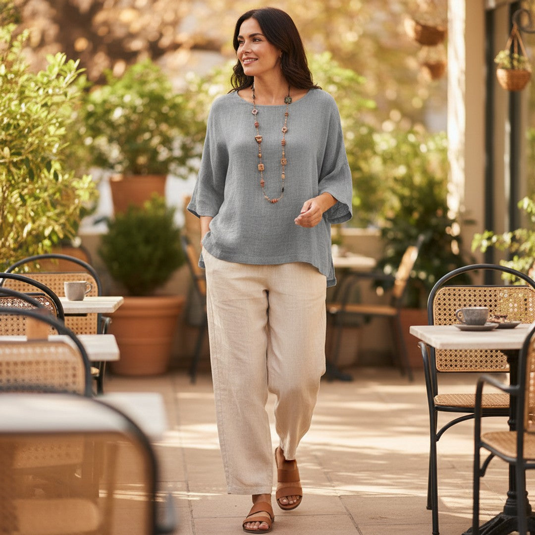 Nathaniel | Women's Relaxed-Fit Round Neck Blouse