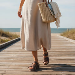 Genevieve | Women's Leather Strap Sandal