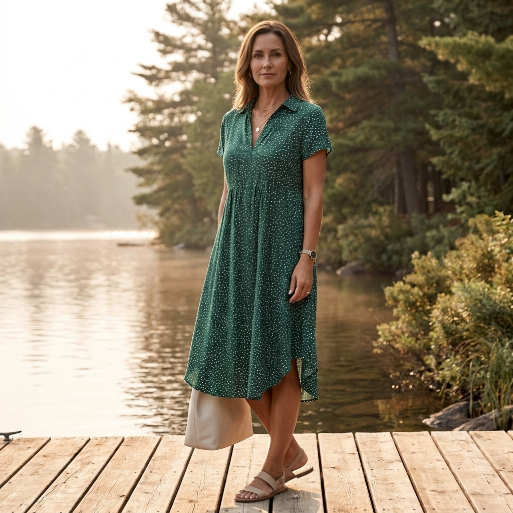 Adèle | Women's Button-Down Midi Shirt Dress