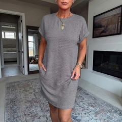 Odalys | Women's Relaxed-Fit Round-Neck Midi Dress