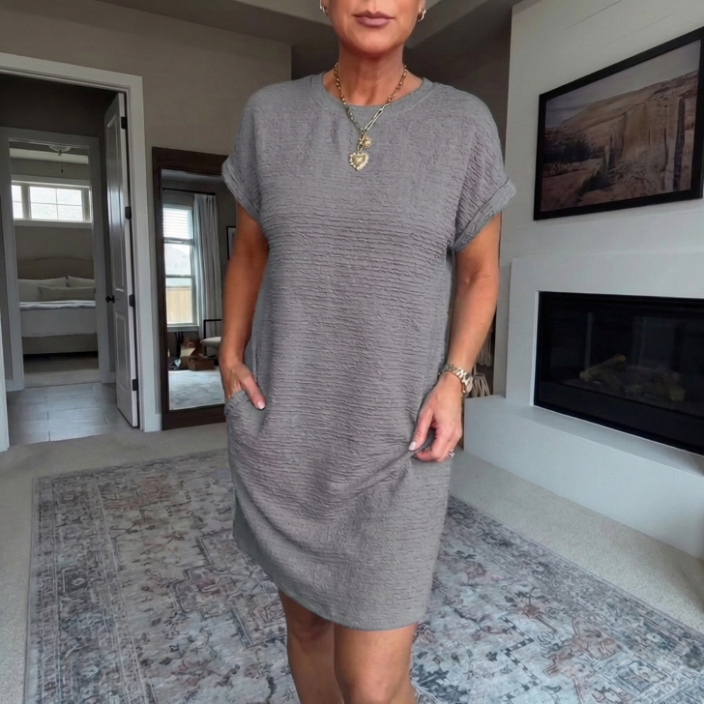 Odalys | Women's Relaxed-Fit Round-Neck Midi Dress
