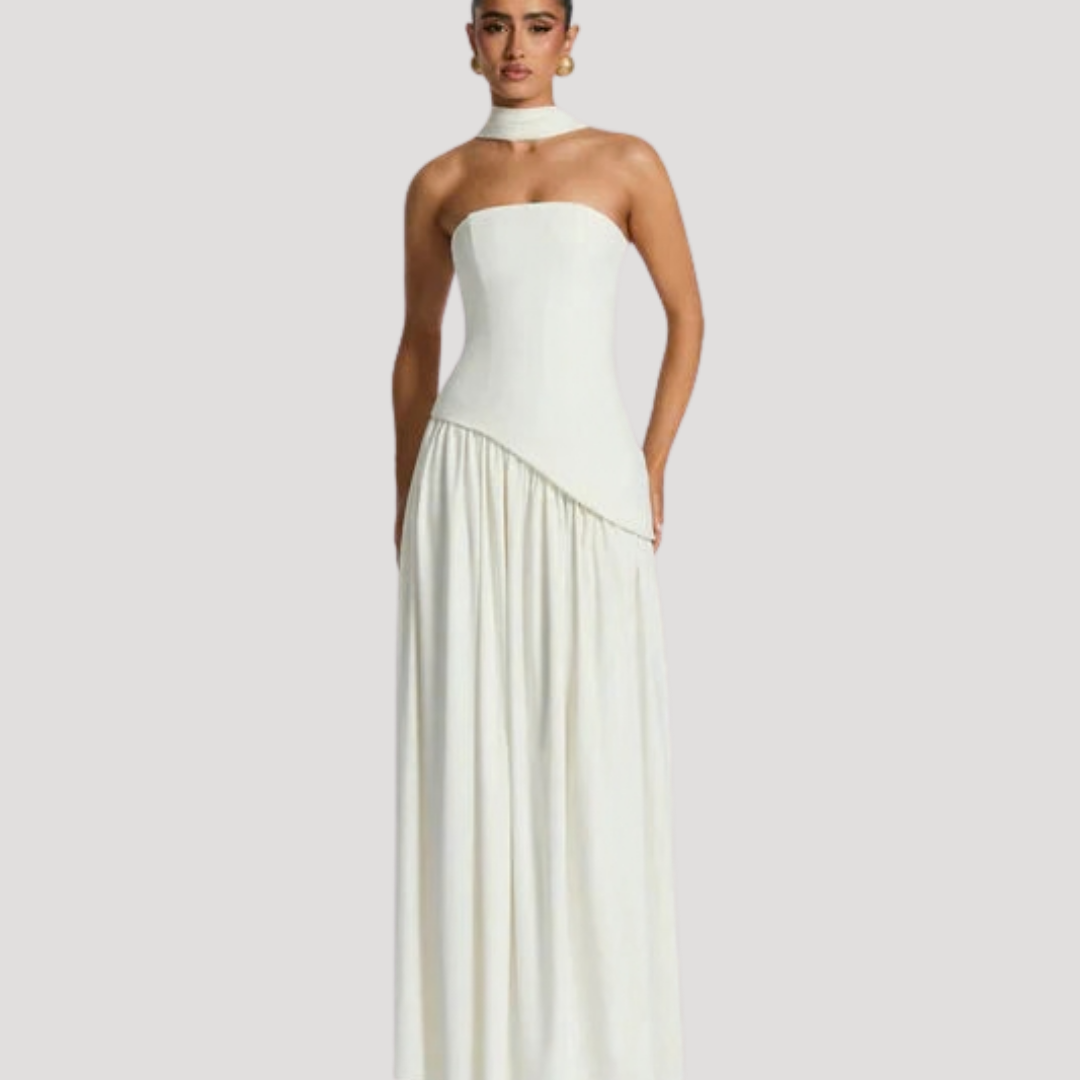 Rosemonde | Wedding Guest Strapless Pleated Maxi Dress for Women