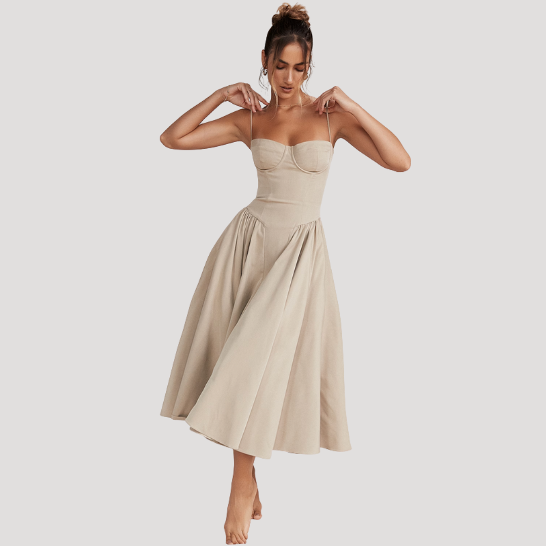 Odalis | Wedding Guest Corset Midi Dress for Women