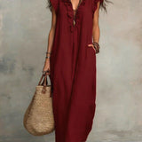 Rémi | Women's Ruffle Detail Flowy Maxi Dress – Weekend Style