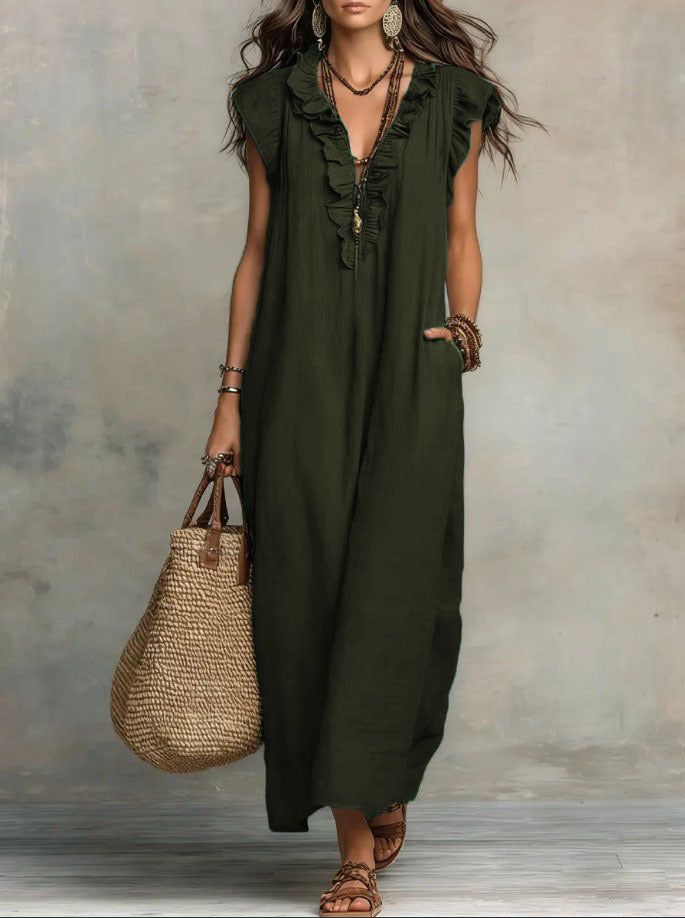 Rémi | Women's Ruffle Detail Flowy Maxi Dress – Weekend Style