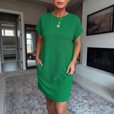Odalys | Women's Relaxed-Fit Round-Neck Midi Dress