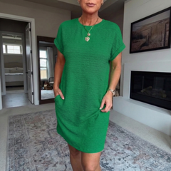 Odalys | Women's Relaxed-Fit Round-Neck Midi Dress