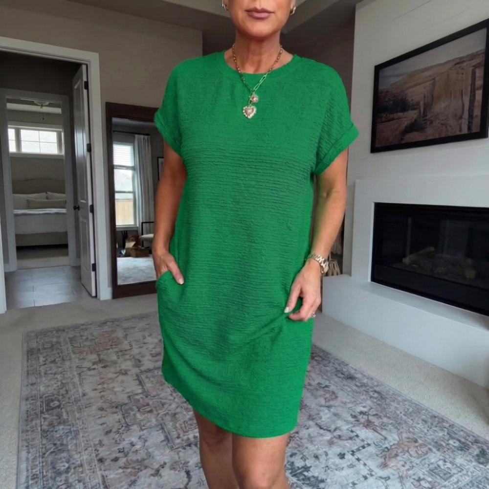 Odalys | Women's Relaxed-Fit Round-Neck Midi Dress