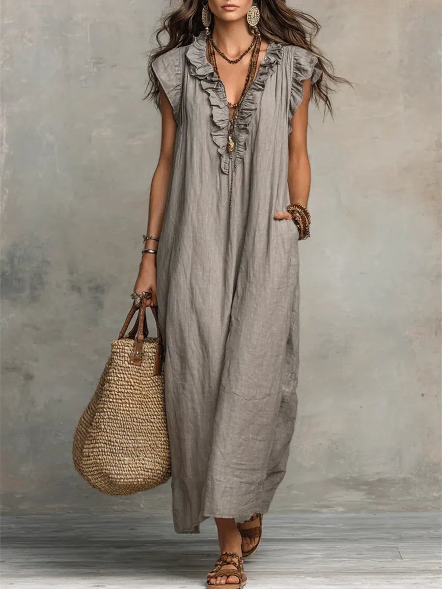Rémi | Women's Ruffle Detail Flowy Maxi Dress – Weekend Style