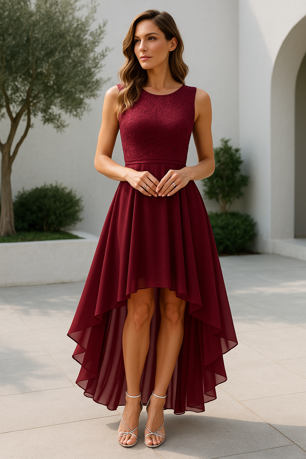 Marisol | Wedding Guest High-Low Sleeveless Dress
