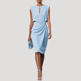 Margaux | Wedding Guest Sleeveless Midi Dress with Keyhole Neckline for Women