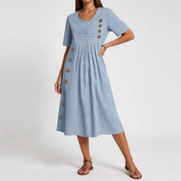 Adalric | Women's Relaxed-Fit V-Neck Midi Dress Weekend