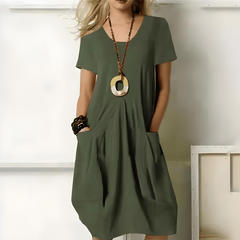 Marisette | Women's Relaxed-Fit Midi Dress with Side Pockets