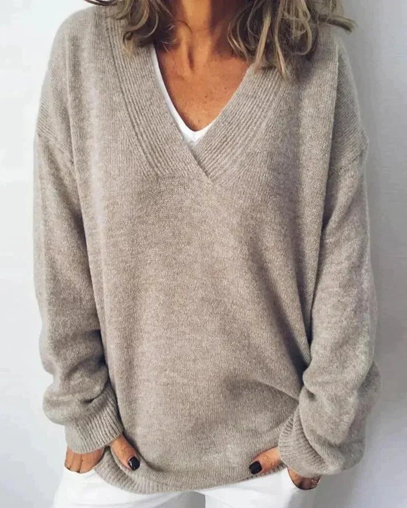 Emilie | Women's Crew Neck Long Sleeve Knit Sweater