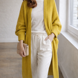 Ida | Women's Long Ribbed Cardigan Open Front