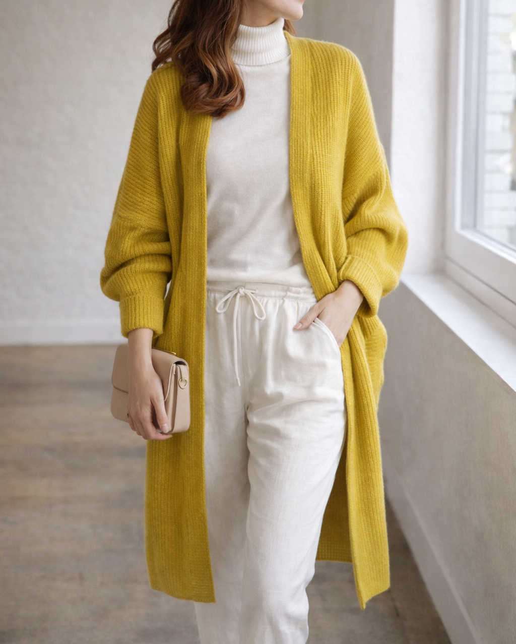 Ida | Women's Long Ribbed Cardigan Open Front