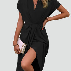 Adalyn | Wedding Guest Wrap Midi Dress with V-Neck for Women