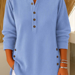 Gabrielle | Women's Ribbed Button-Front Tunic Sweater
