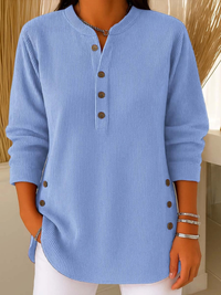 Gabrielle | Women's Ribbed Button-Front Tunic Sweater