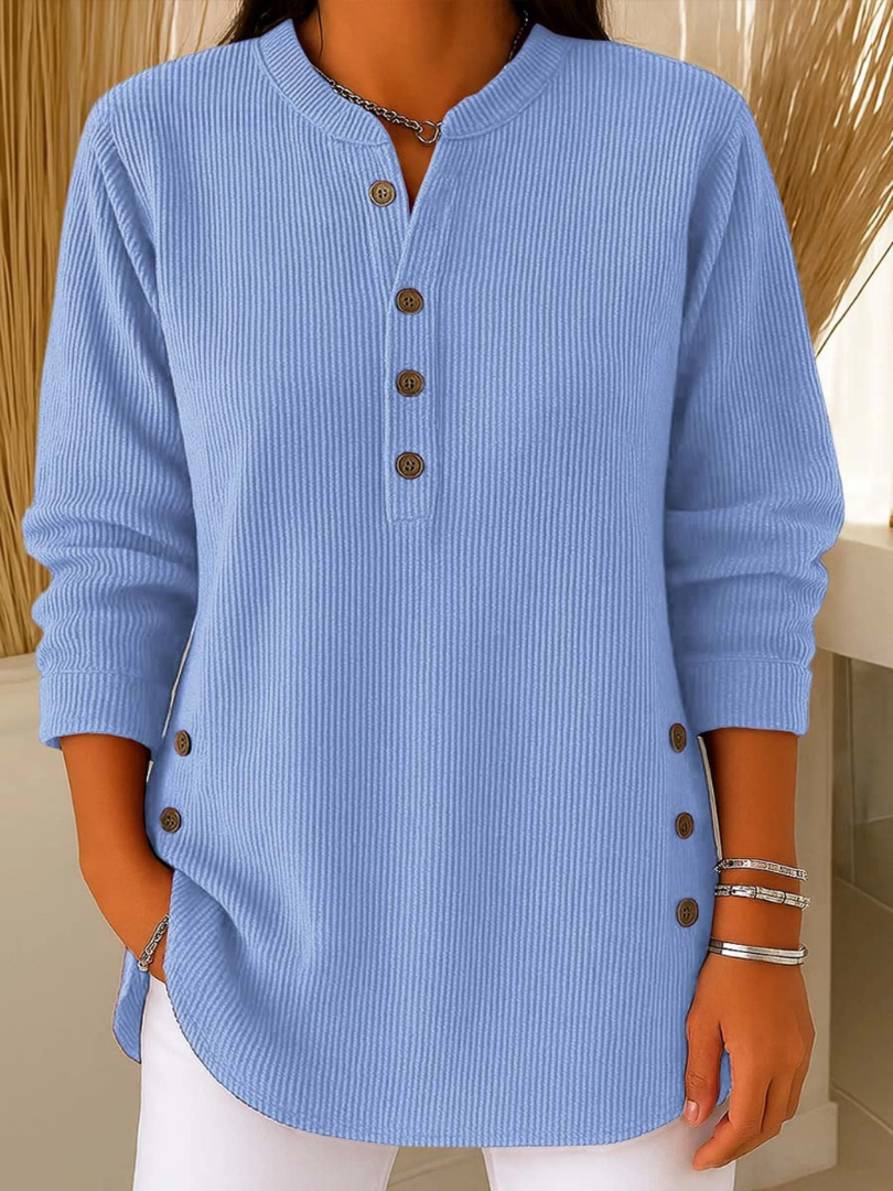 Gabrielle | Women's Ribbed Button-Front Tunic Sweater