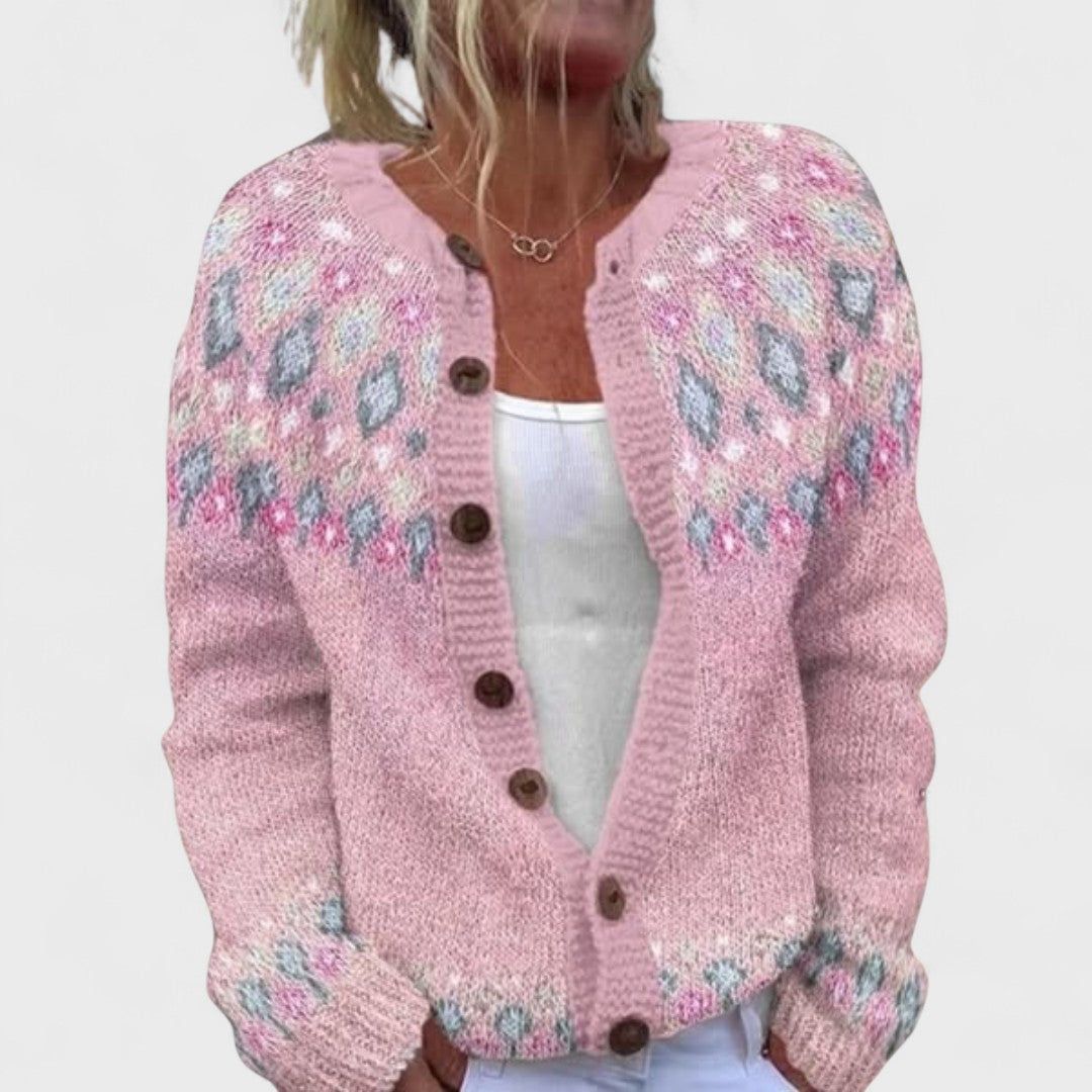 Greta | Women's Relaxed-Fit Patterned Knit Cardigan