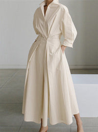 Eleanor | Women's V-Neck Long Sleeve Midi Dress – Weekend Errands