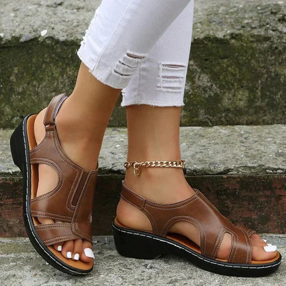 Camille | Women's Wedge Leather Sandal