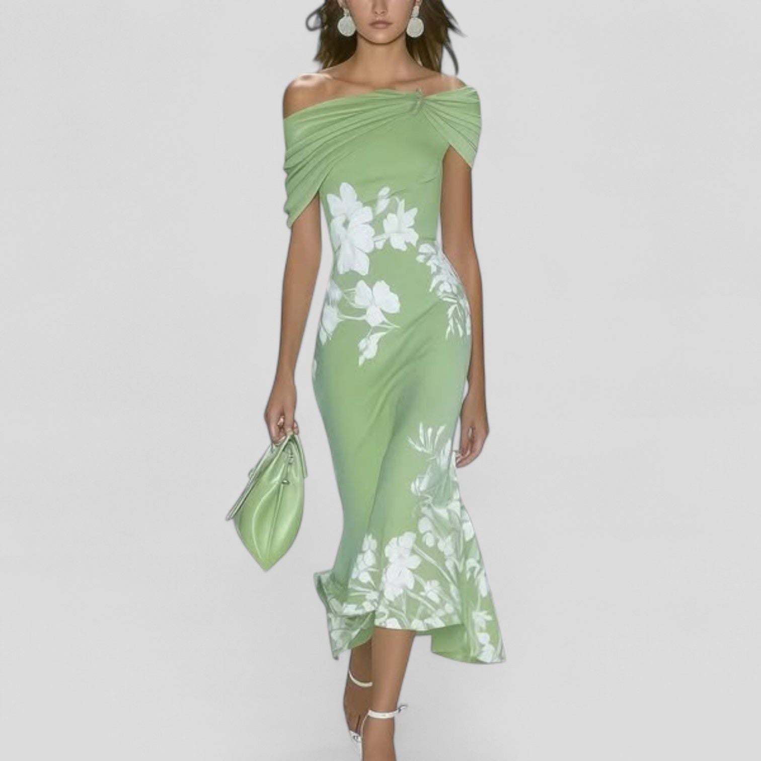 Amélie | Women's Floral Fitted Midi Dress