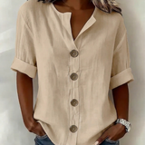 Odalric | Women's Relaxed-Fit Button Front Short Sleeve Blouse