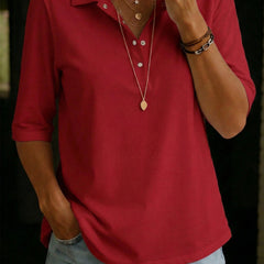 Harlow | Women's V-Neck Knit Polo Top