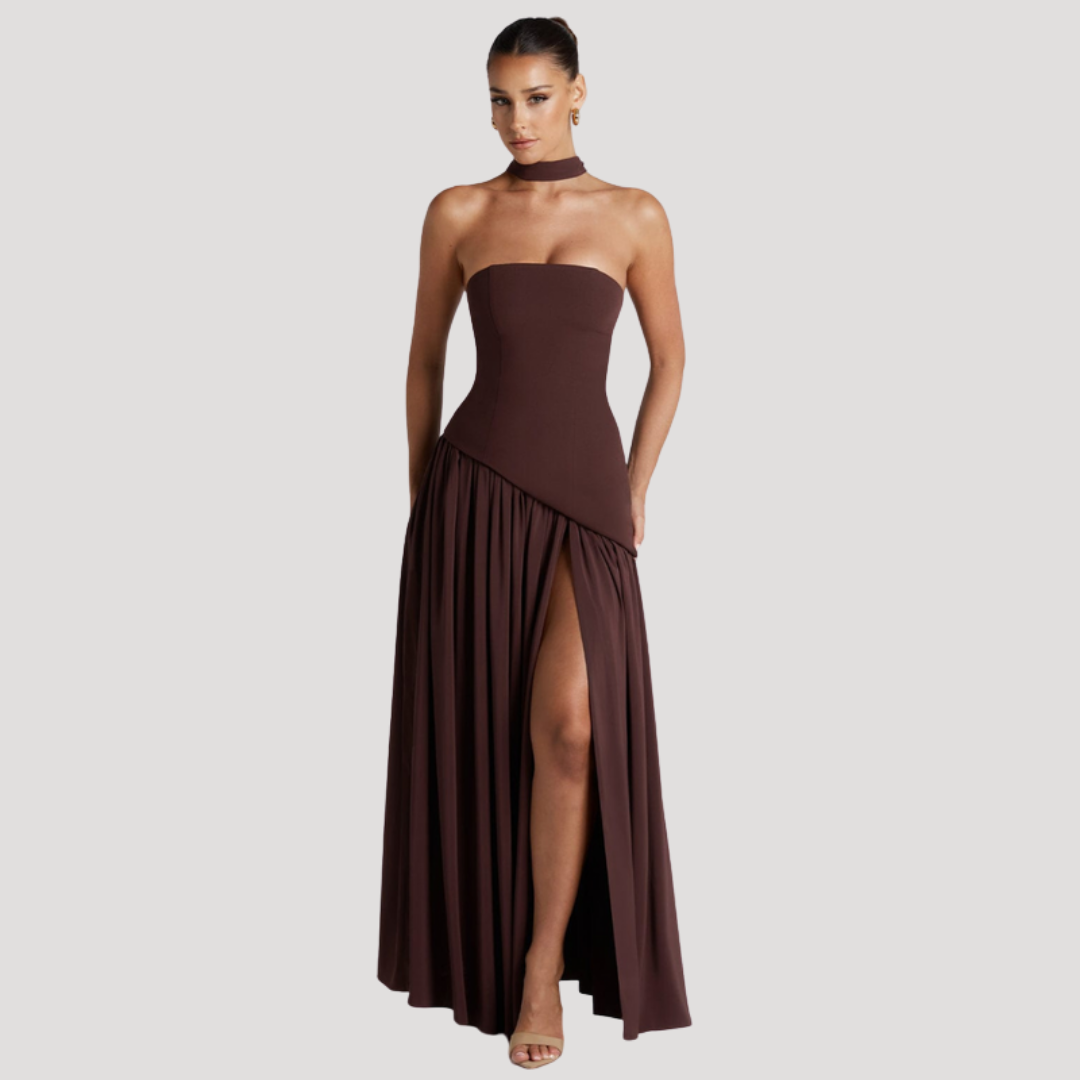 Rosemonde | Wedding Guest Strapless Pleated Maxi Dress for Women