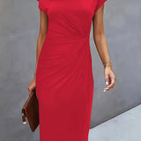 Marlowe | Women's V-Neck Midi Dress – Cocktail Party Wear