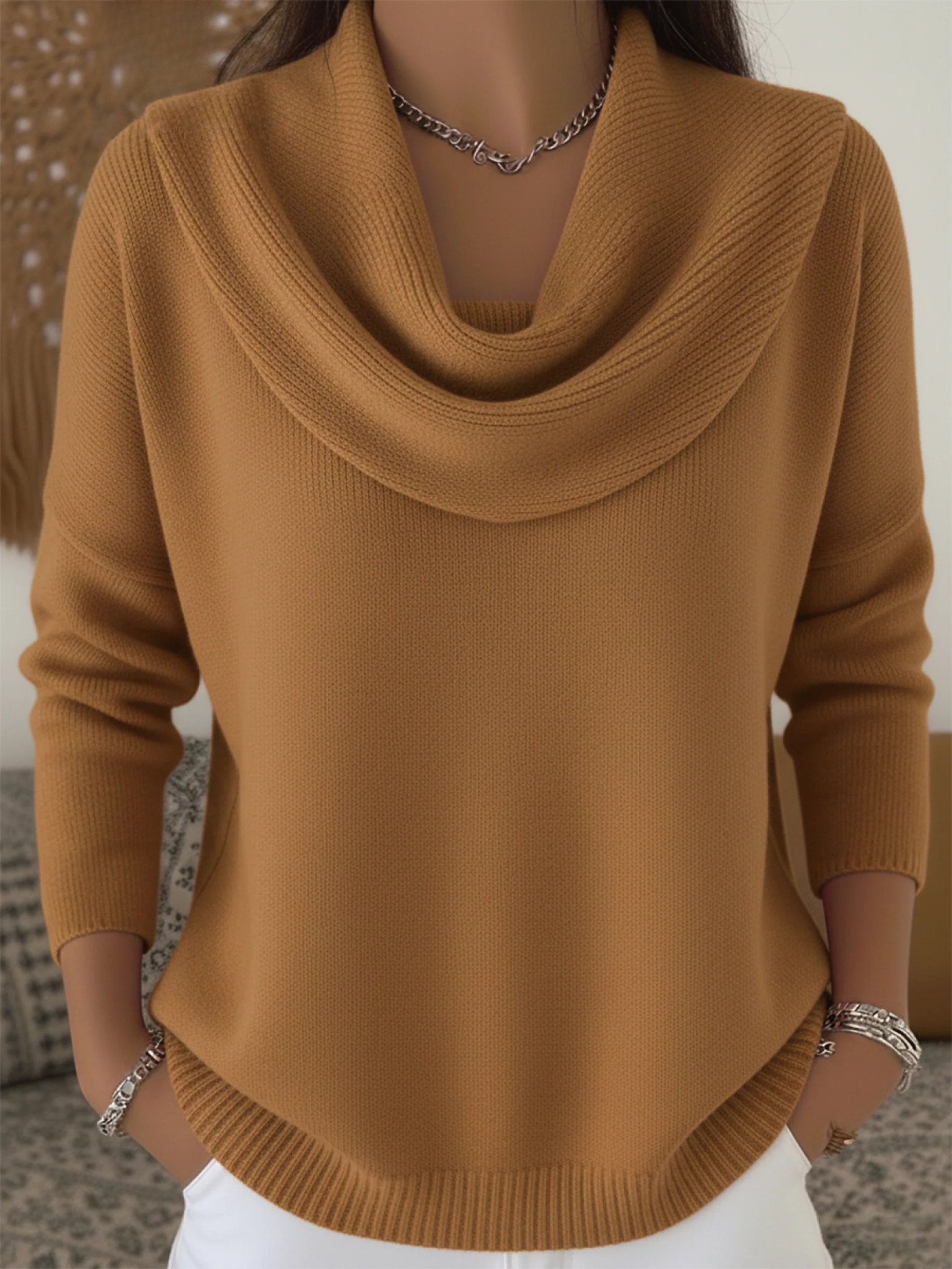Harper | Women's Relaxed-Fit Cowl Neck Knit Sweater