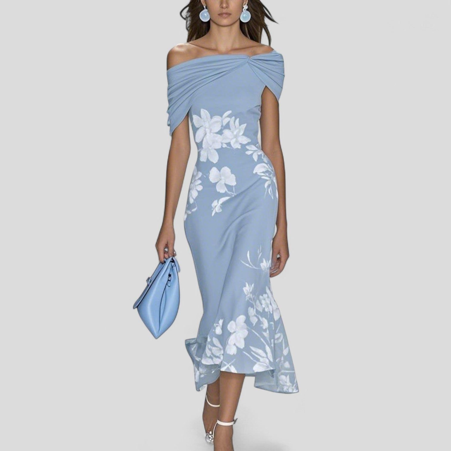 Amélie | Women's Floral Fitted Midi Dress