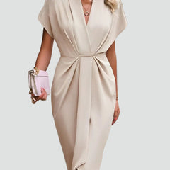 Adalyn | Wedding Guest Wrap Midi Dress with V-Neck for Women