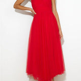 Genevieve | Wedding Guest Halterneck A-Line Midi Dress