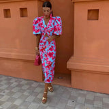 Daphne | Wedding Guest Wrap Dress with Puff Sleeves