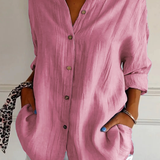 Odette | Women's Relaxed-Fit V-Neck Button Down Shirt