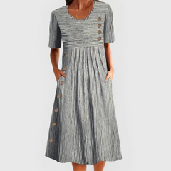Adalric | Women's Relaxed-Fit V-Neck Midi Dress Weekend