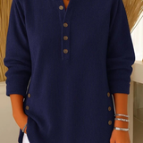 Gabrielle | Women's Ribbed Button-Front Tunic Sweater
