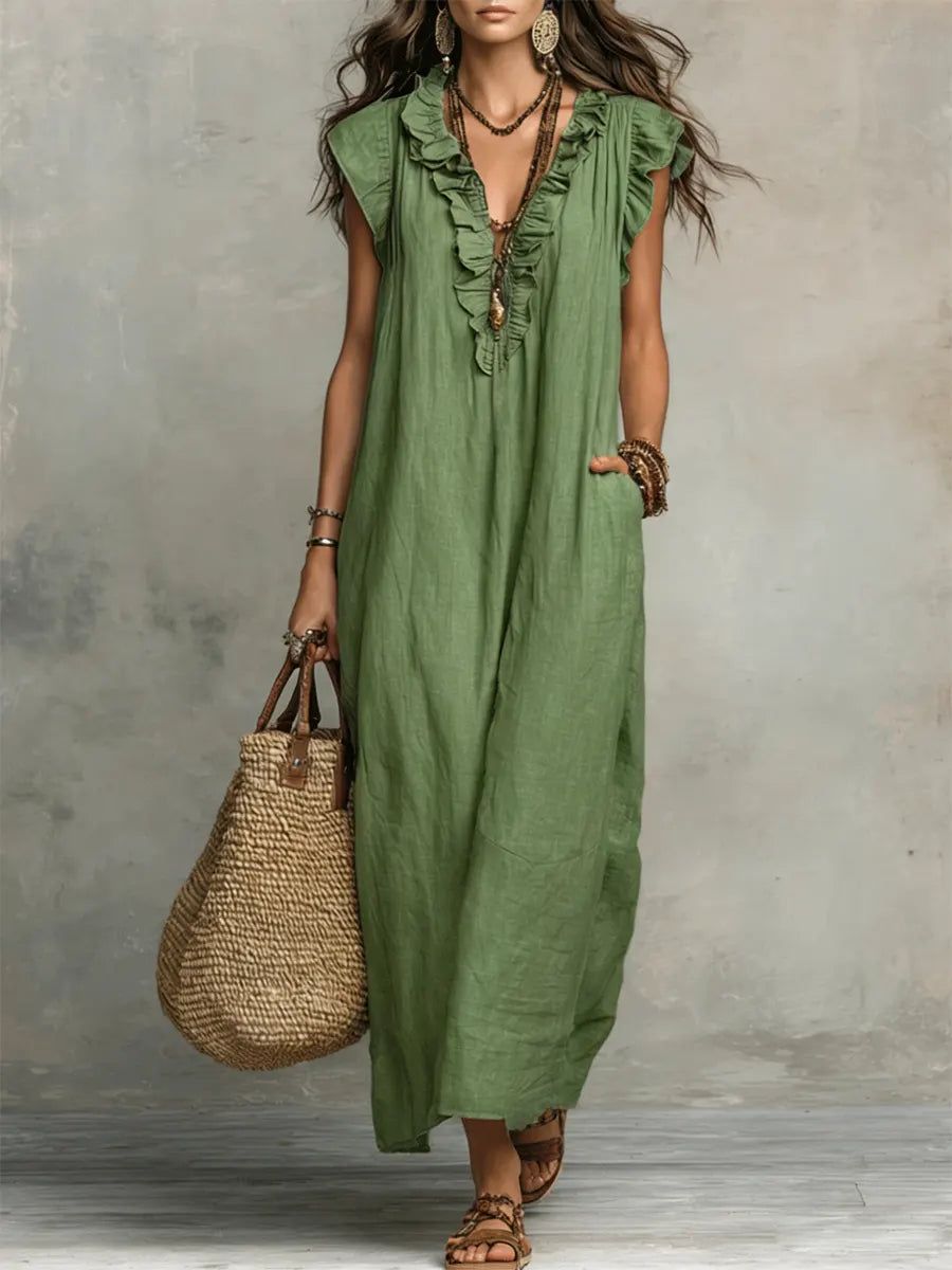 Rémi | Women's Ruffle Detail Flowy Maxi Dress – Weekend Style